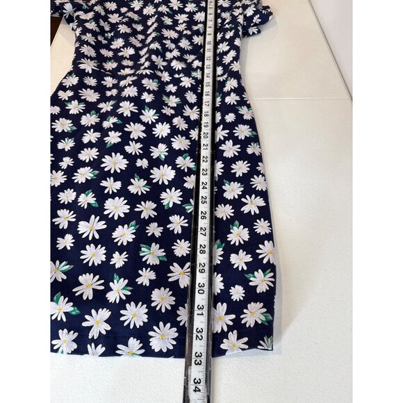 Old Navy Dress Womens Size S Daisy Flower Floral Navy Blue Short Sleeve Mini - Picture 9 of 11